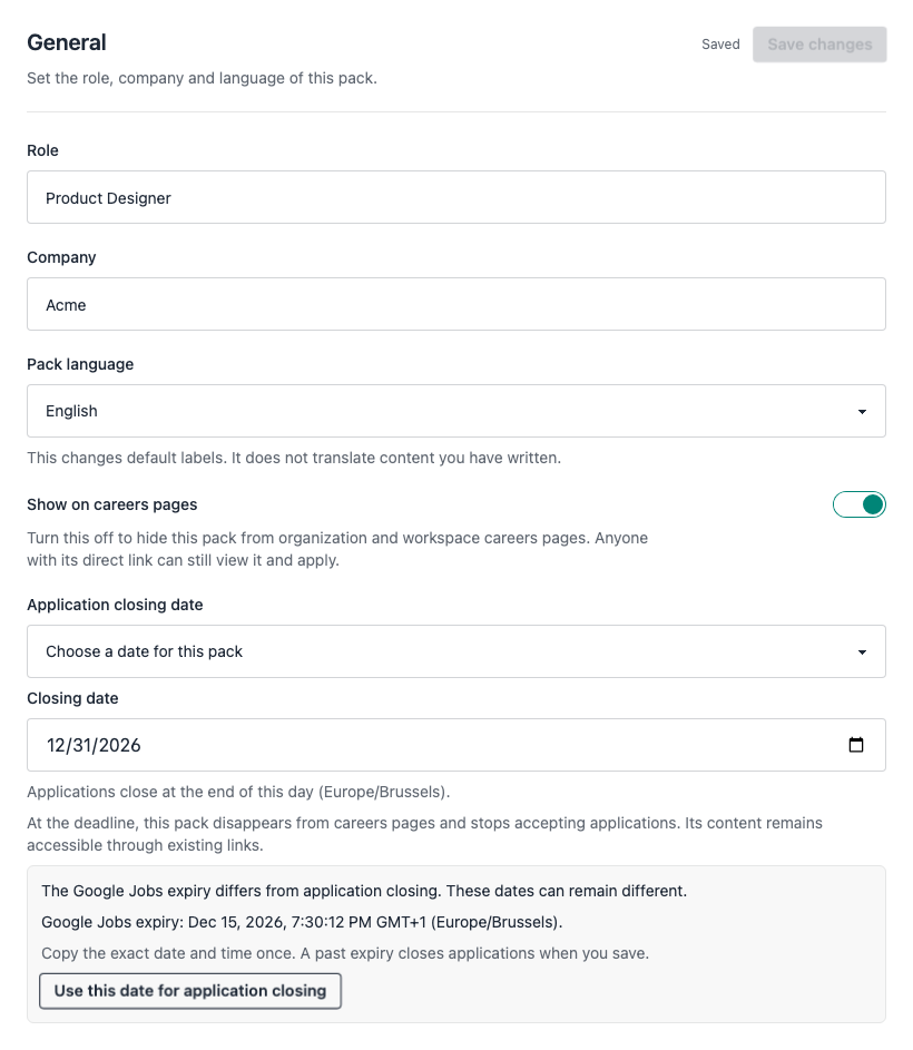 Compare Google Jobs expiry and explicitly import its date