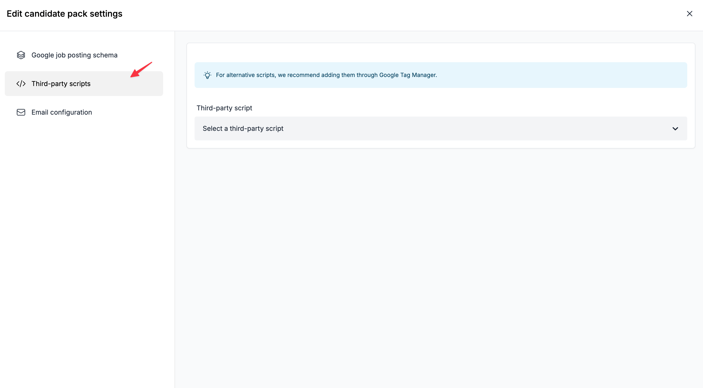 Third-party scripts tab