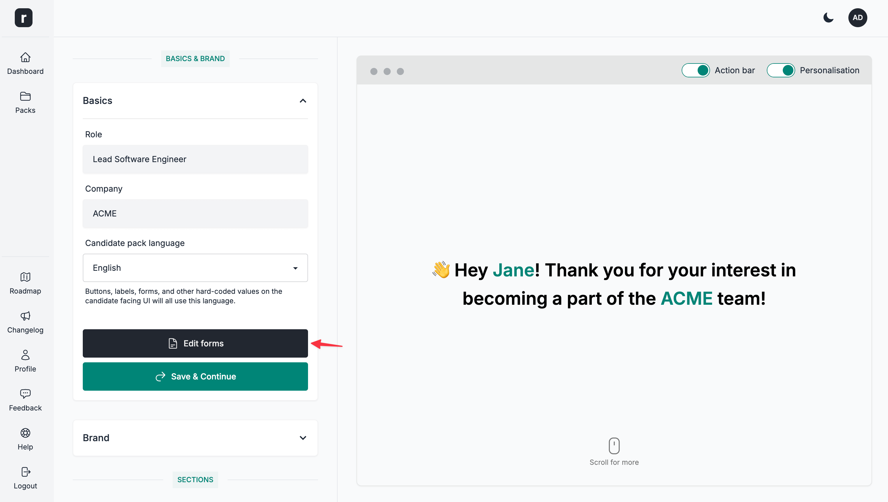 How to open the Forms Editor